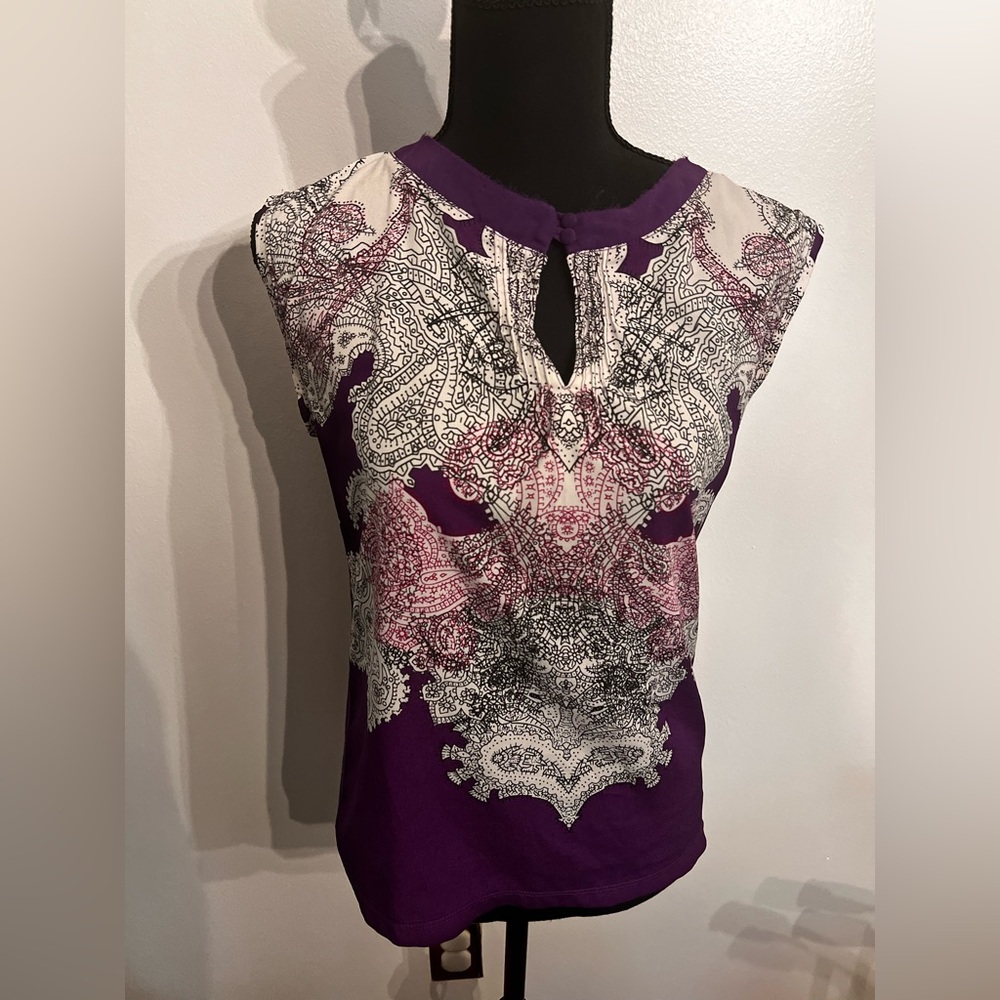 3/$15 New York & Company Stretch Purple Women's XS Top